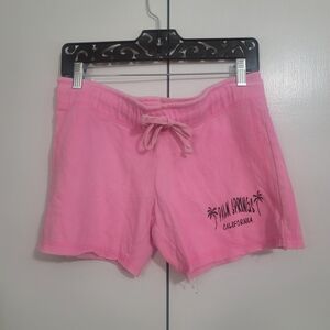 Pink Palm Springs Graphic Drawstring Athletic Shorts - Women